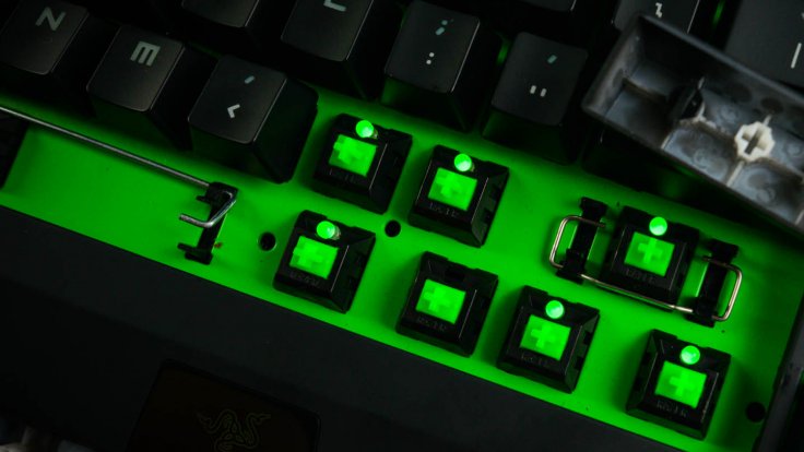 Razer Green en un teclado mecánico