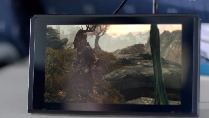 Una de las imágenes promocionales de Nintendo Switch donde podía verse Skyrim