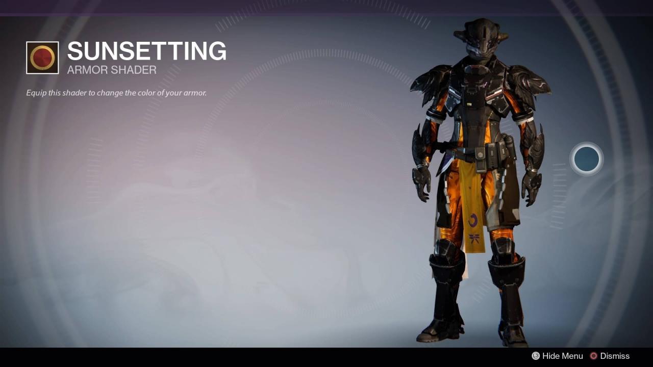 Aspecto del shader Sunsetting