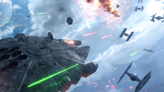 El halcón milenario en Star Wars Battlefront II de Electronic Arts