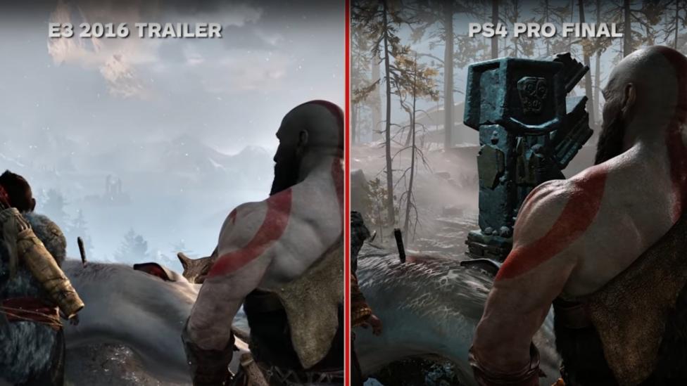 God of War comparando el trailer del E3 de 2016 - Comparan los gráficos de God of War con trailer del E3 2016