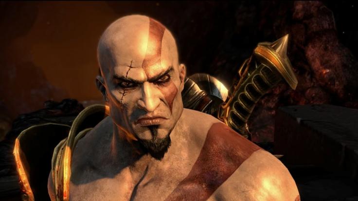 Un primer plano de Kratos en God of War III