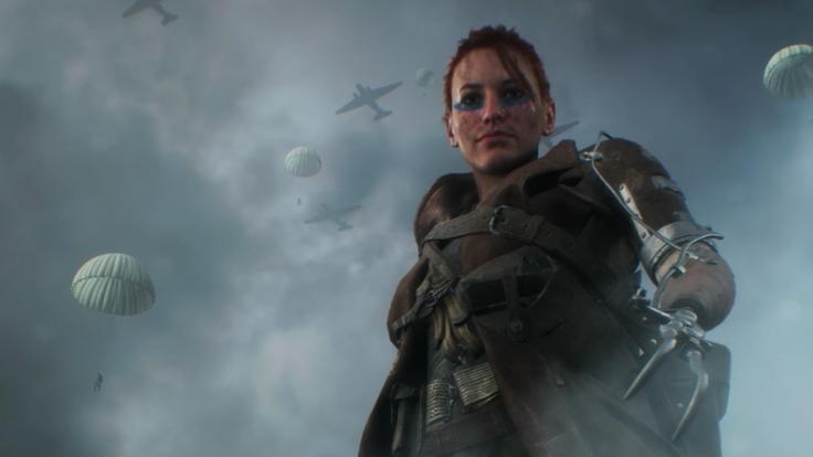 Una mujer en el trailer de Battlefield V