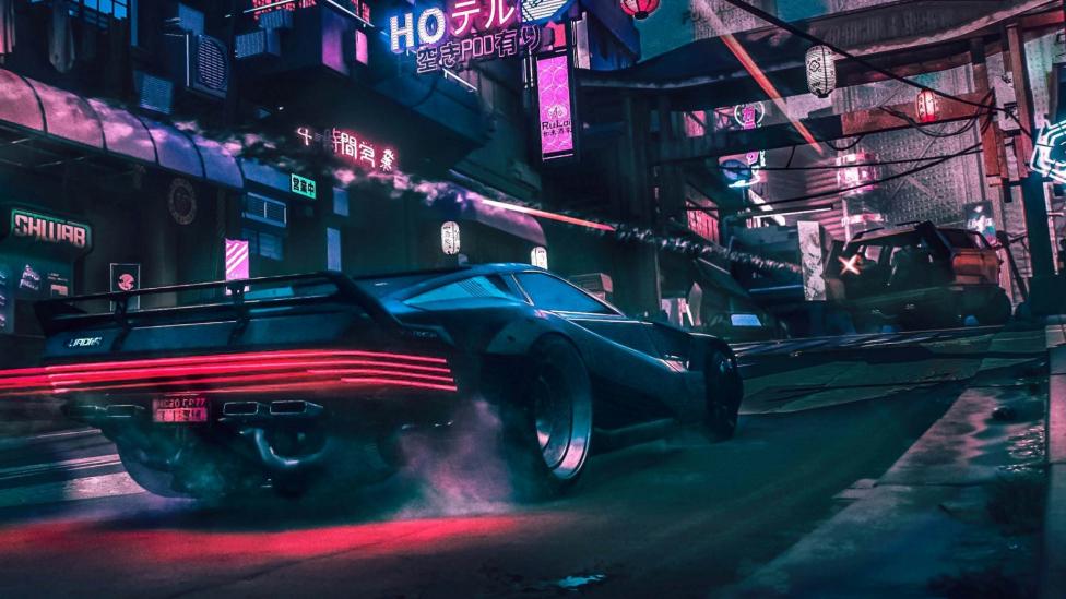 Un coche en Cyberpunk 2077 - La demo de Cyberpunk 2077 funcionaba con una 1080 Ti