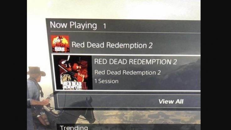 Una imagen de un perfil de usuario de PSN donde se muestra que está jugando a Red Dead Redemption 2